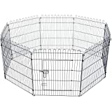 PawHut Parque Perros Jaula Plegable Mascotas Cerca Entrenamiento Cachorros 8 Vallas (71x61cm)