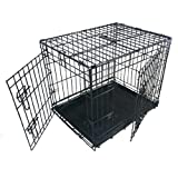 Ellie-Bo - Jaula Plegable para Perro con 2 Puerta con Bandeja de Metal Que no podrá morder, tamaño Mediano de 30 Pulgadas (76,2 cm)