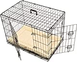 MAXX Jaula de transporte plegable para perros, 63 x 43 x 48 cm, gatos, cachorros, gatos y animales domésticos, de metal, jaula de perro, plegable, caja de transporte para el coche, 2 puertas
