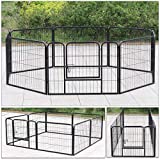D4P Display4top Parque para Perros Jaula de Perros para Perros Gato Conejo Interior/Exterior, 8 Vallas, Negro (60cm x 80cm)